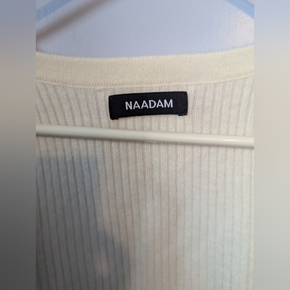 NAADAM Cashmere Cream Button-Up Sweater Medium - Picture 2 of 5